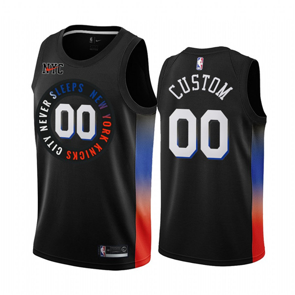 Men's New York Knicks Active Player Custom Black NBA City Edition 2020-21 Stitched Jersey